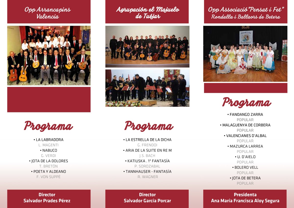XVI FESTIVAL de la Federación de Orquestas de Pulso y Púa de la Comunidad Valenciana, celebrado el 25-04-2015.