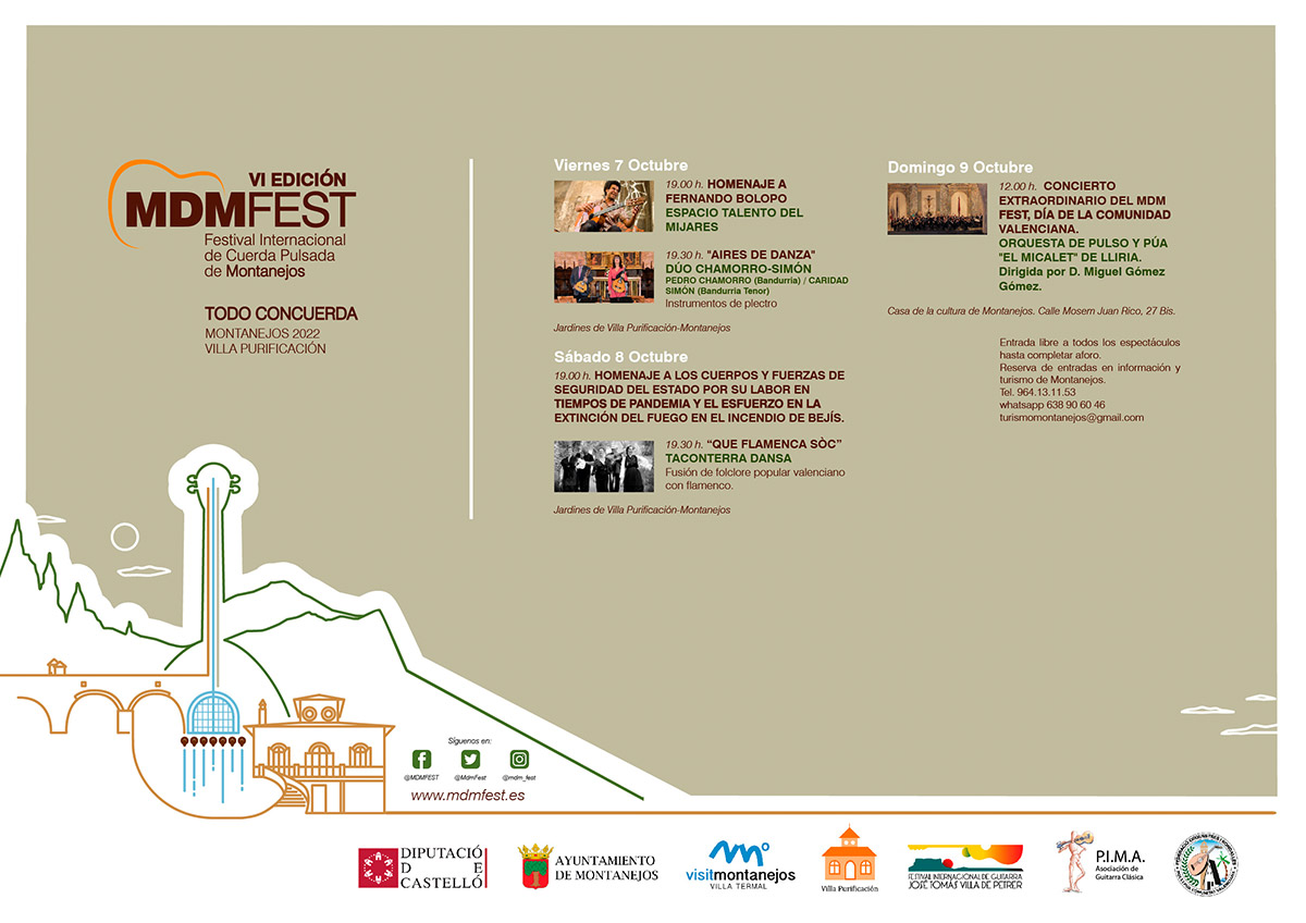 VI Edición MDMFEST - Festival Internacional de Cuerda Pulsada de Montanejos - Castellón